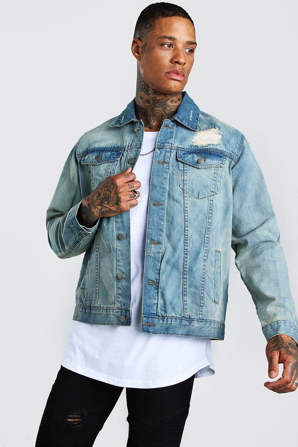 ジャケット Distressed Jacket Distressed Denim Jacket | boohooMAN USA